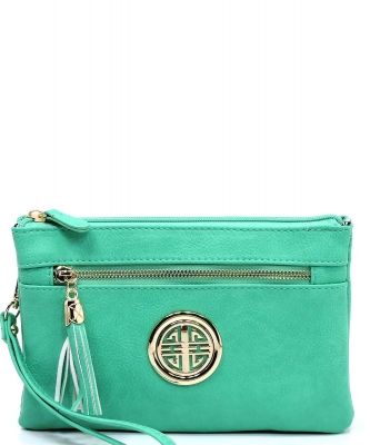 Fashion Logo Clutch Cross Body Bag WU021L TURQUOISE